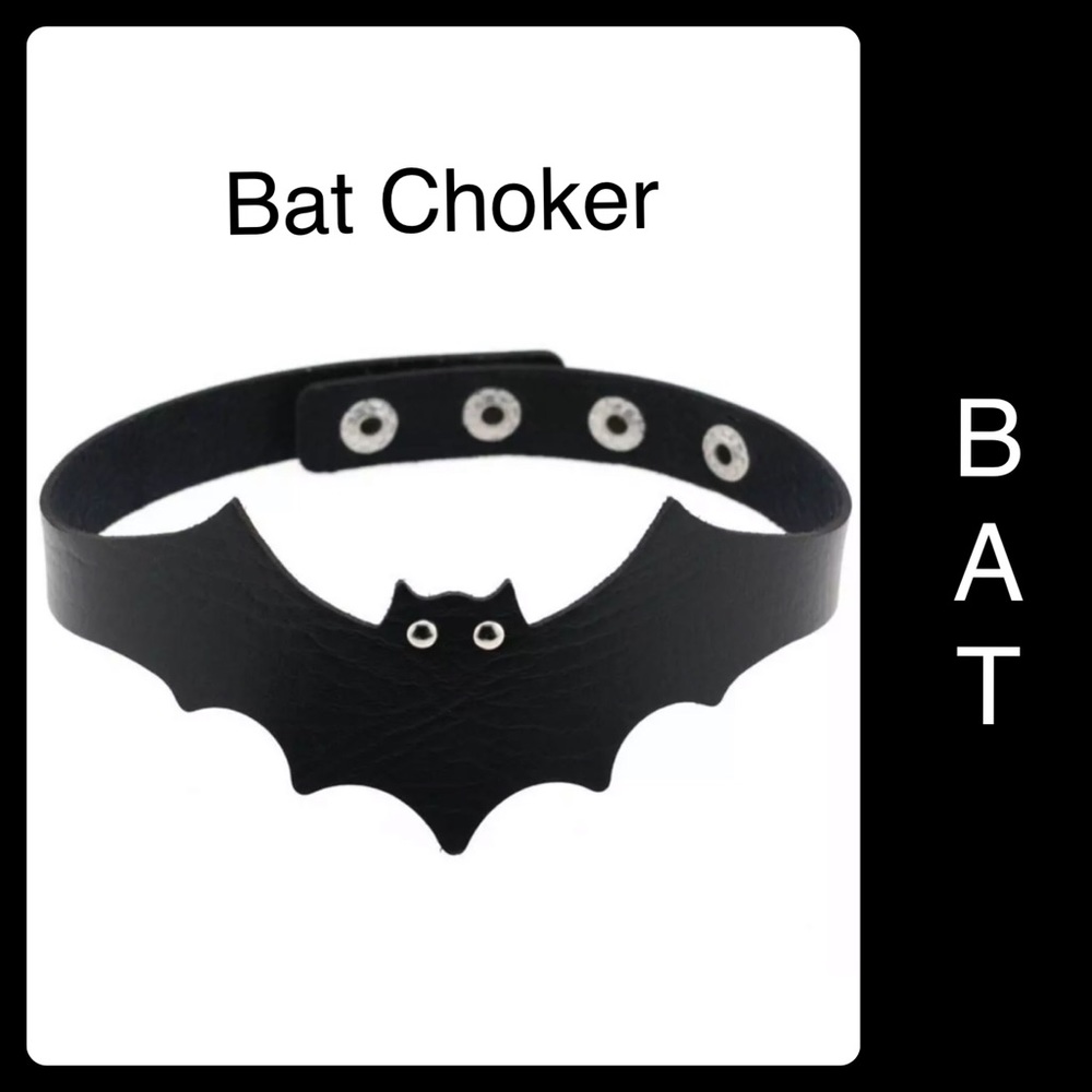 🔴3/$15🔴 BAT Black Choker Collar Goth Punk Dark